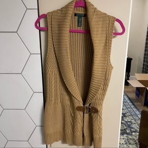 Lauren Ralph Lauren Tan Knit Vest